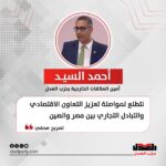 أحمد السيد: نتطلع لمواصلة تعزيز التعاون الاقتصادي والتبادل التجاري بين مصر والصين