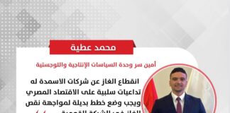 محمد عطيه: انقطاع الغاز عن شركات الاسمدة له تداعيات سلبية على الاقتصاد المصري ويجب وضع خطط بديلة لمواجهة نقص الغاز في الشبكة القومية