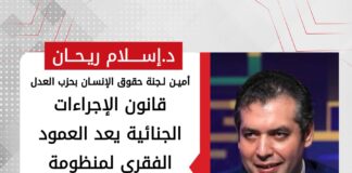 إسلام ريحان: قانون الإجراءات الجنائية يعد العمود الفقري لمنظومة التشريعات المتصلة بحقوق الإنسان