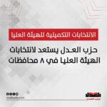 حزب العدل يستعد لانتخابات الهيئة العليا في ٨ محافظات