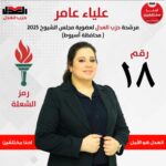 تأكيدا على دعم المرأة: علياء عامر ممثلة عن حزب العدل بأسيوط لانتخابات مجلس الشيوخ