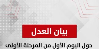 بيان حزب العدل حول اليوم الأول من المرحلة الأولى لانتخابات مجلس النواب