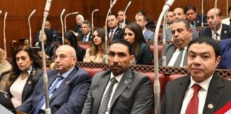 نواب العدل فى اولى جلسات مجلس الشيوخ يسار المنصة