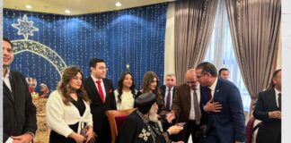 وفد حزب العدل يهنئ البابا تواضروس بعيد الميلاد المجيد