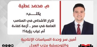 م. محمد عطية يكتب: تكرار الأشخاص في المناصب العامة في مصر: أزمة كفاءة أم غياب رؤية؟