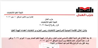 63 مرشحًا يتنافسون على مقاعد الهيئة العليا لحزب العدل في مشهد ديمقراطي يعكس حيوية الحزب