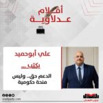 علي أبوحميد يكتب: الدعم حق.. وليس منحة حكومية